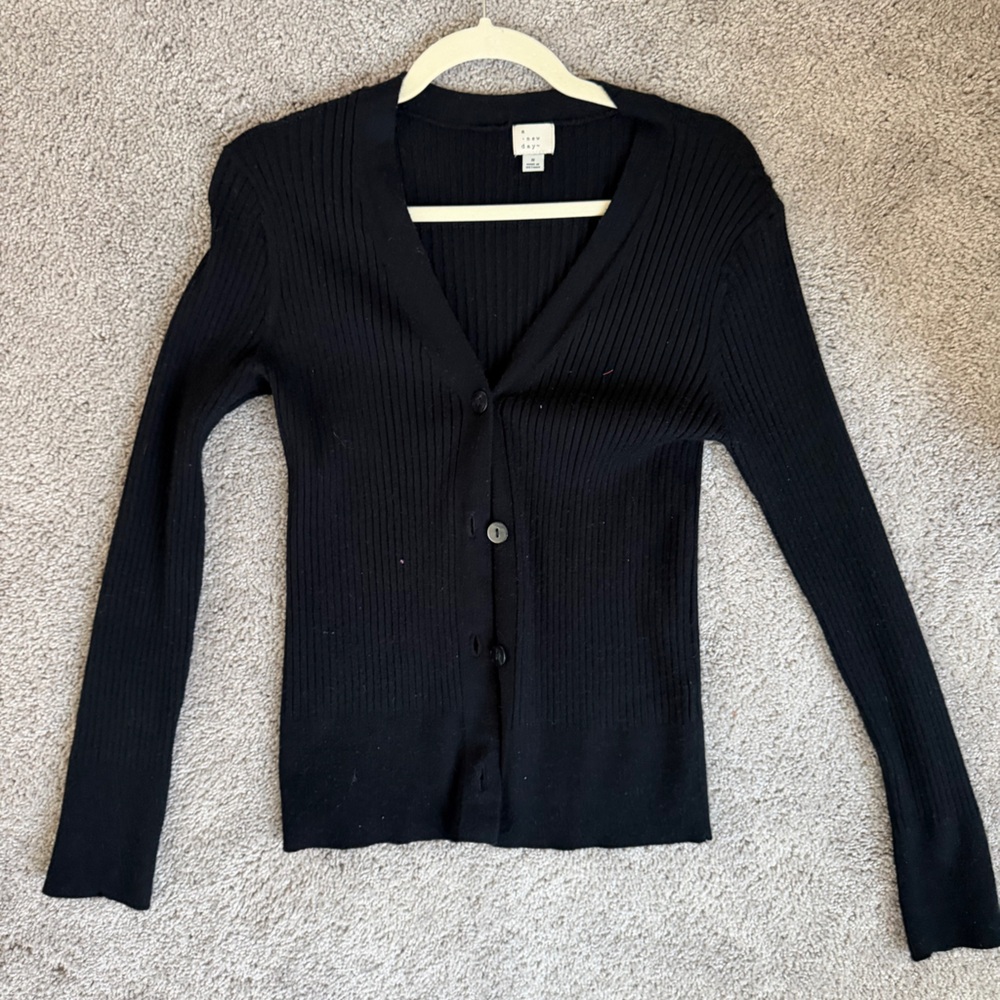 Target Black Ribbed Women's Cardigan